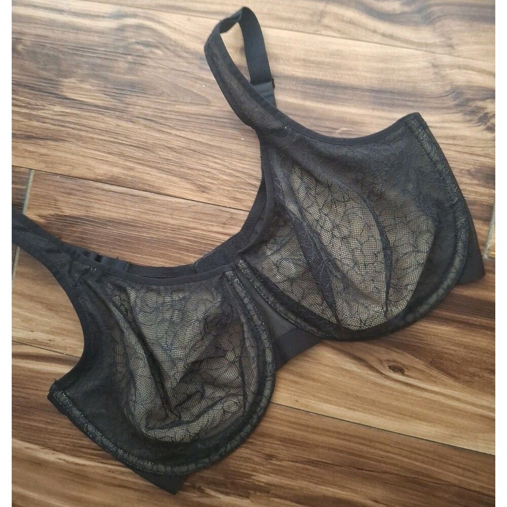 Wacoal Ultimate Comfort Unlined Bra Size 40G Black Tan Minimizer Style 855341